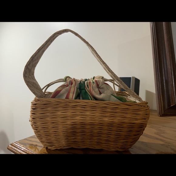 Handbags - Wicker drawstring mini purse